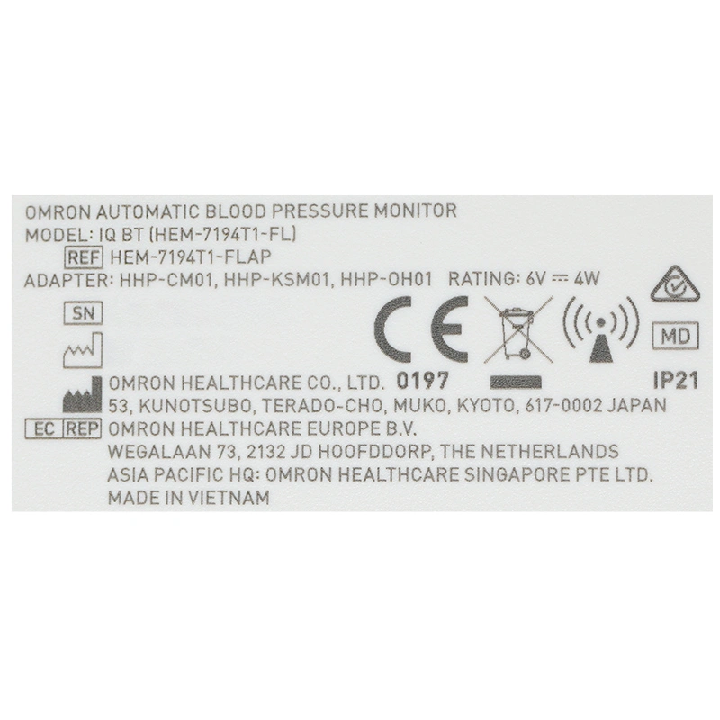Máy đo huyết áp bắp tay Iq Bt Omron HEM-7194T1-FL - 16